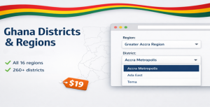 Ghana Districts & Regions – Complete Address Fields