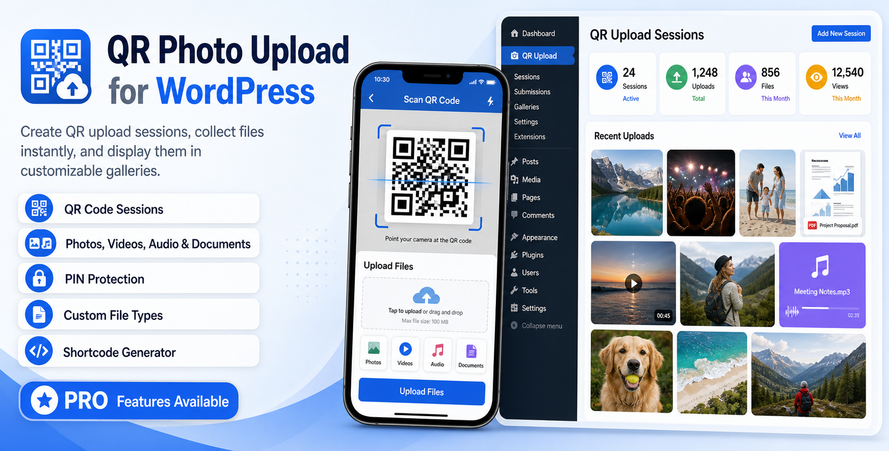 QR Photo, Video, Document upload