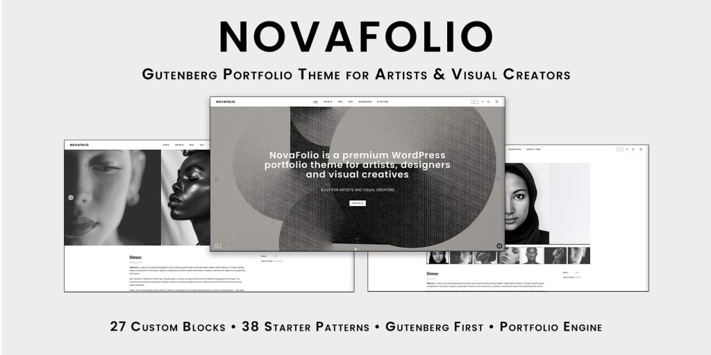 NovaFolio – Artist & Portfolio Gutenberg WordPress Theme