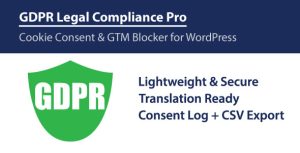 GDPR Legal Compliance. Cookie Consent & GTM Blocker