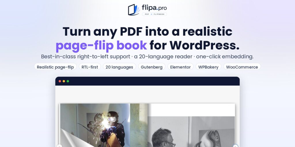 Flipa — PDF Flipbook for WordPress (RTL & 20 Languages)