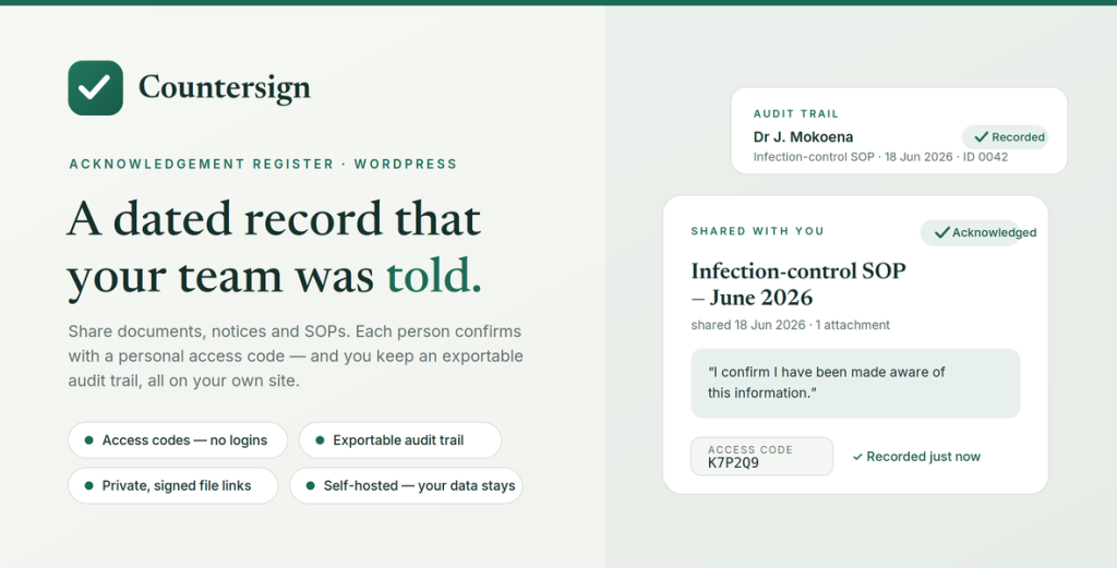 Countersign – Proof your team was told — without the paperwork