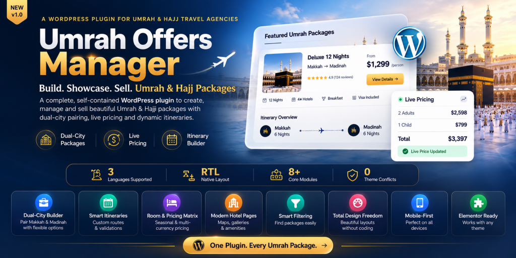 Umrah Offers Manager — Umrah Booking Plugin for WordPress