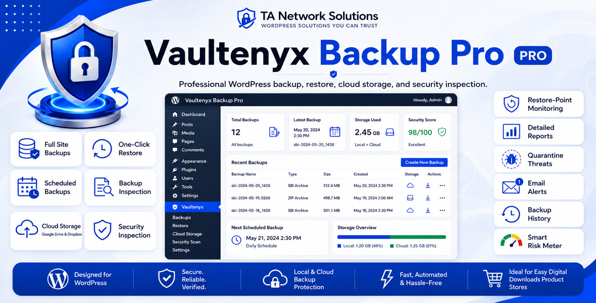 Vaultenyx Backup Pro – WordPress Backup