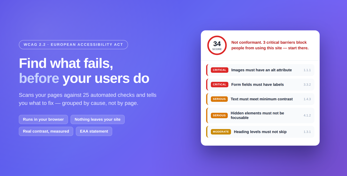 Accessibility Audit – WCAG & EAA Compliance Checker