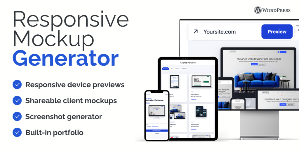 Responsive Mockup Generator & Client Portfolio Gallery