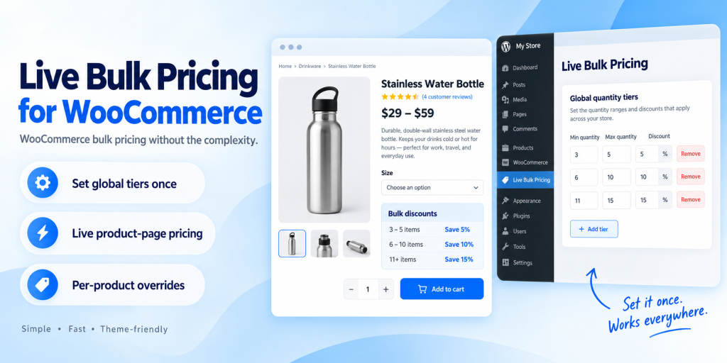 Live Bulk Pricing for WooCommerce – Simple Quantity Discounts
