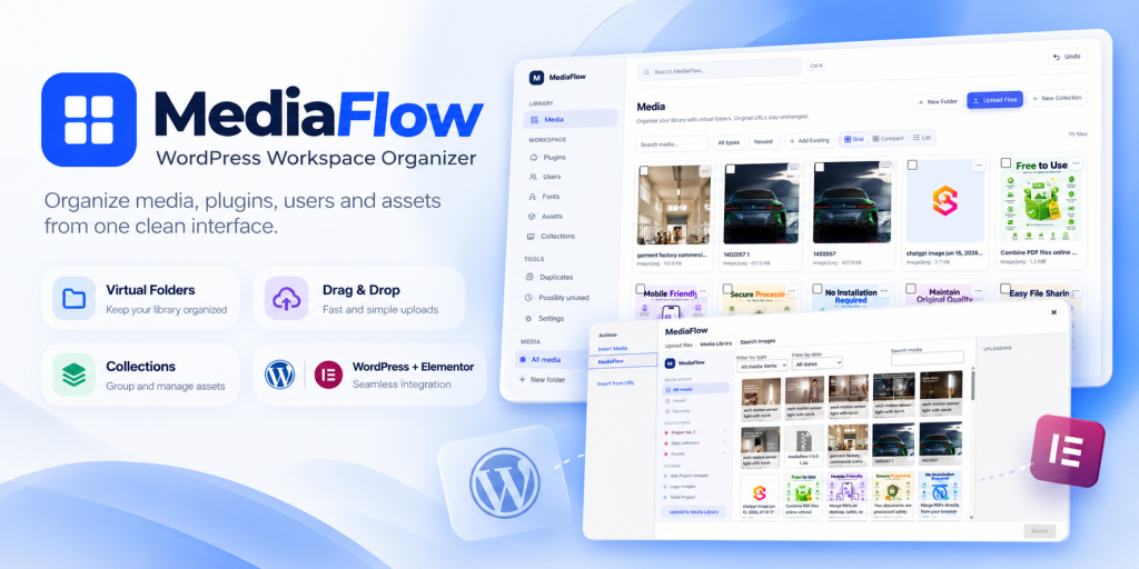 MediaFlow – WordPress Workspace Organizer