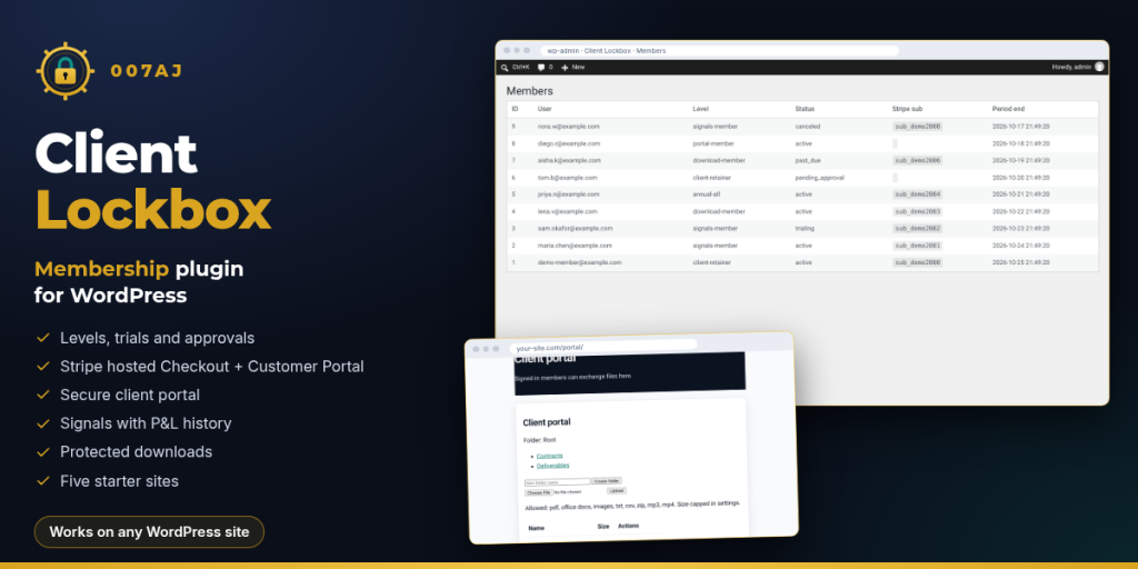 Client Lockbox Membership – WordPress Membership & Client Portal Plugin