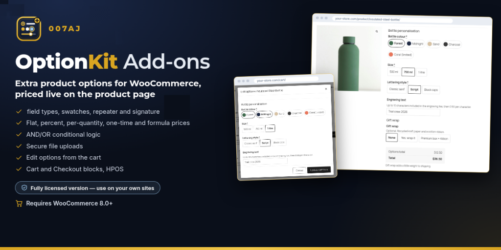 OptionKit Add-ons – WooCommerce Product Options & Add-ons.