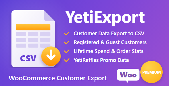 YetiExport – WooCommerce Customer Export