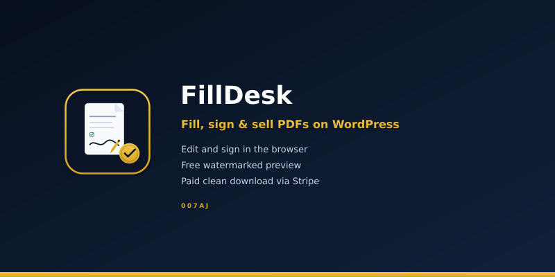 FillDesk WordPress PDF Editor – Fill, Sign & Sell PDFs On Your WordPress Site!