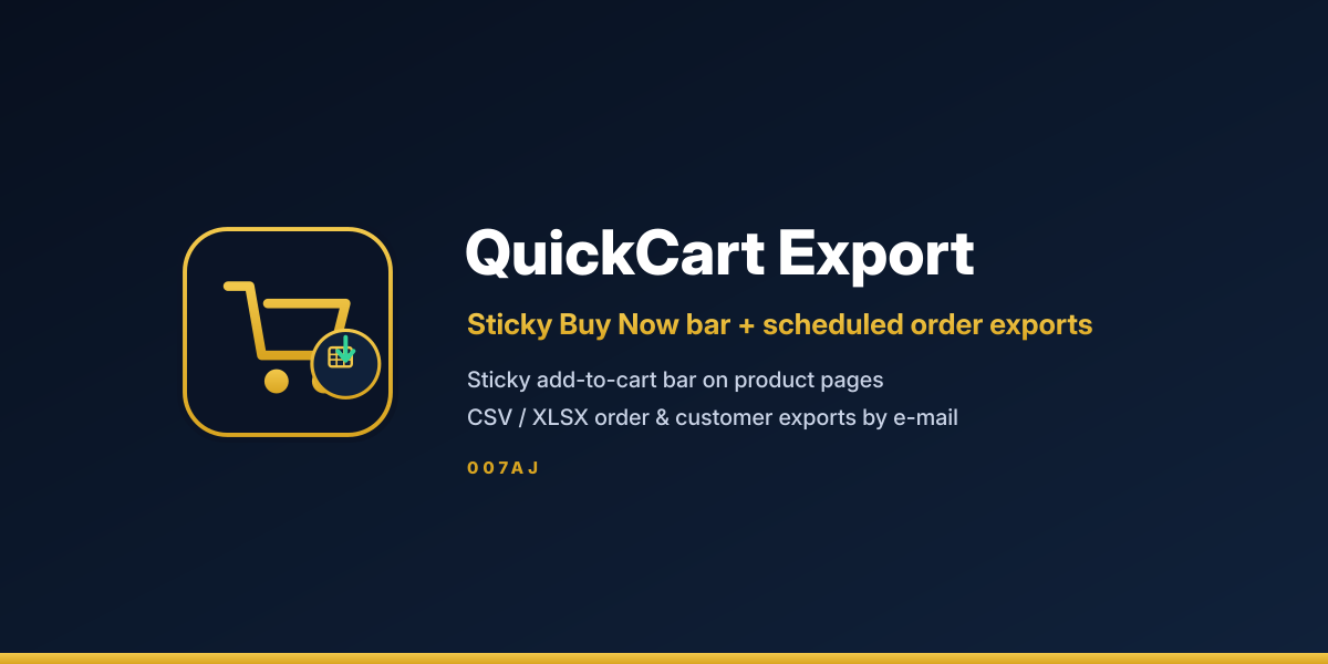 QuickCart WordPress Plugin- Sticky Buy Now bar + scheduled order exports for WooCommerce