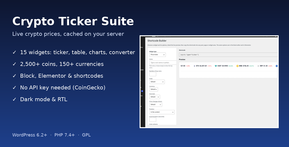 Crypto Ticker Suite