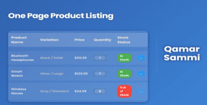 One Page Product Listing