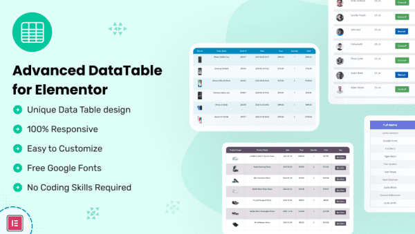 Datalentor - Advanced DataTable for Elementor - WPBay